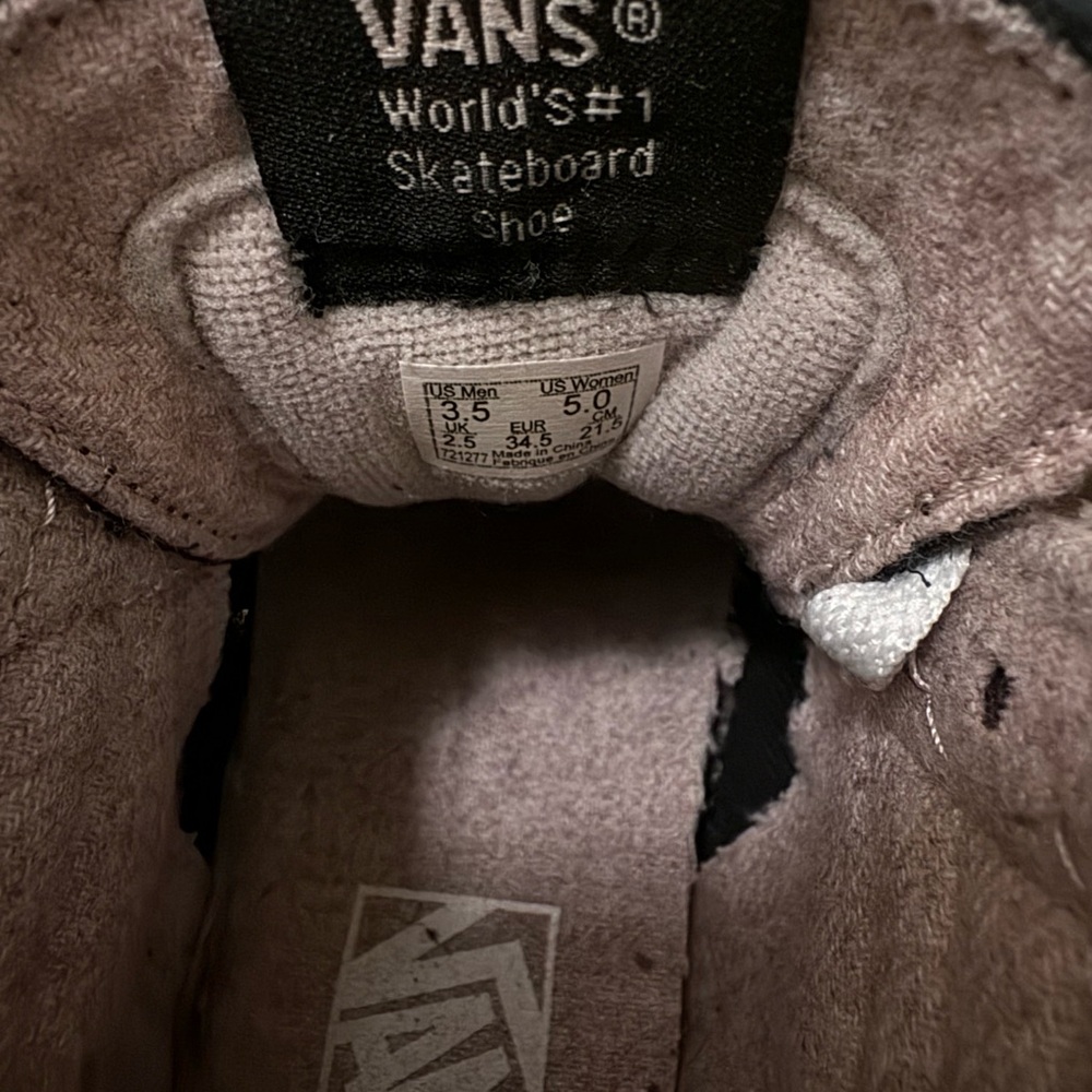 Vans Sk8-Hi Black and Pink Leather High-Top Sneakers, Size US Women’s 5